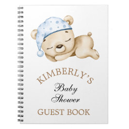 Little Boy Nalle Baby Shower Personlig Anteckningsbok