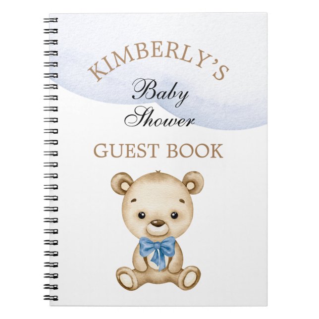 Little Boy Nalle Baby Shower Personlig Anteckningsbok (Framsidan)