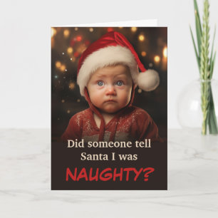 Little Boy Naughty List-julkort Kort