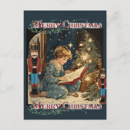 Little Boy Nutcrackers Art God jul Vykort