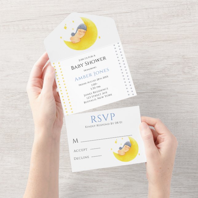 Little Boy och Måne Baby Shower (Tearaway)