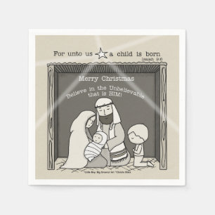 Little Boy på Manger-God jul Pappersservett