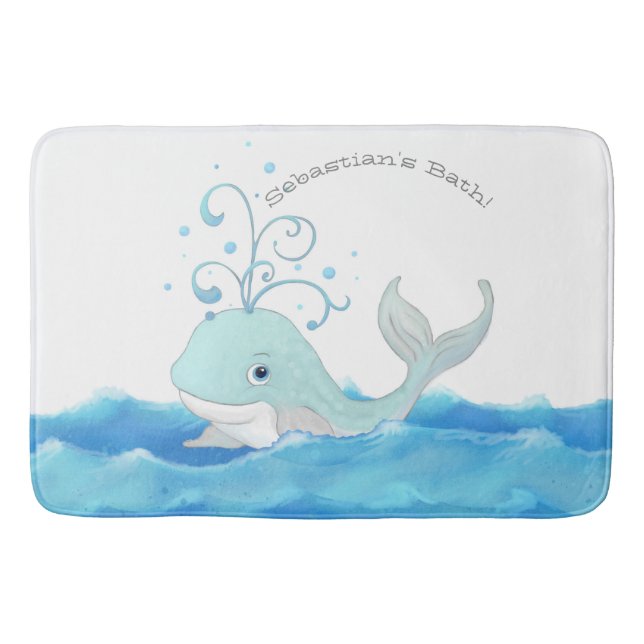 Little Boy Personlig Bath Home Decor Cute Whale Badrumsmatta (Framsidan)