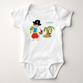 Little Boy Pirat med Treasure och Parrot T Shirt