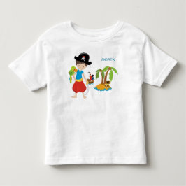 Little Boy Pirat med Treasure och Parrot T Shirt