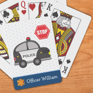 Little Boy Police Officer och Car Kid Casinokort