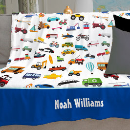 Little Boy Sak som flyttar Fordon Cars Kid Namn Fleecefilt