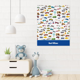 Little Boy Sak som flyttar Fordon Cars Kid Poster