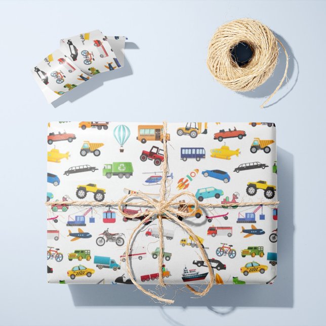 Little Boy Sak som flyttar Fordon Cars Kid Presentpapper (Skapare uppladdad)