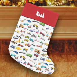 Little Boy Sak som flyttar Fordon Cars Kid, Red Liten Julstrumpa