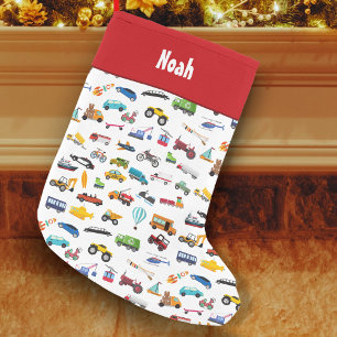 Little Boy Sak som flyttar Fordon Cars Kid, Red Liten Julstrumpa