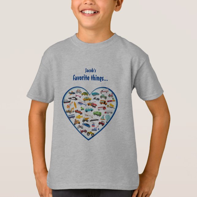 Little Boy Sak som flyttar Fordon Cars Kid T Shirt (Framsida)