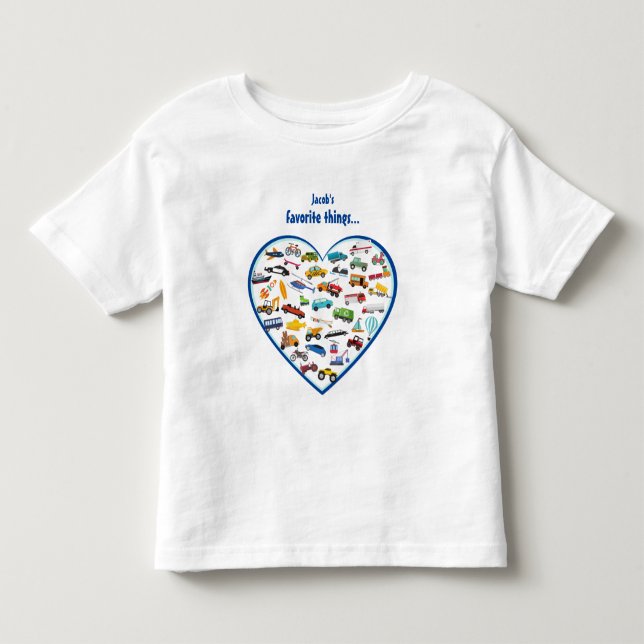 Little Boy Sak som flyttar Fordon Cars Mönster T Shirt (Framsida)