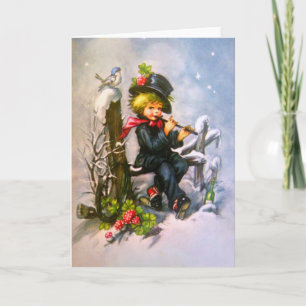 Little Boy with Flute Helgkort