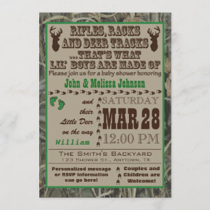 Little Boys Hunting Camo Baby Shower-inbjudningar Inbjudningar