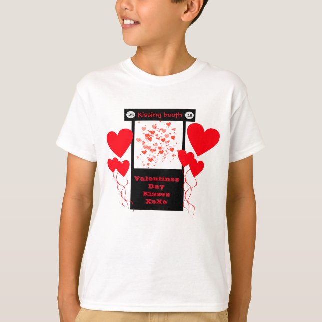 Little Boys Kissing Booth Valentines day Shirt T (Framsida)