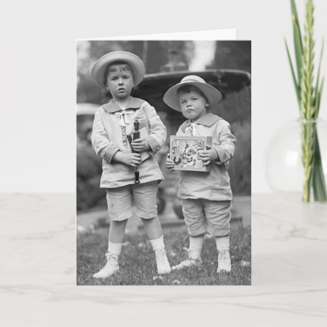 Little Boys with Leksak, 1915 Kort (Framsida)