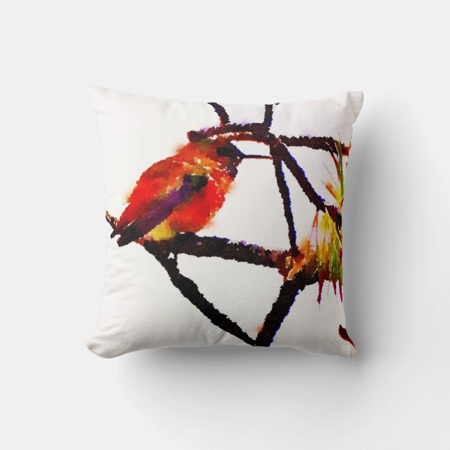 Little Bronze, guld, red och lila hummingbird Kudde (Framsida)
