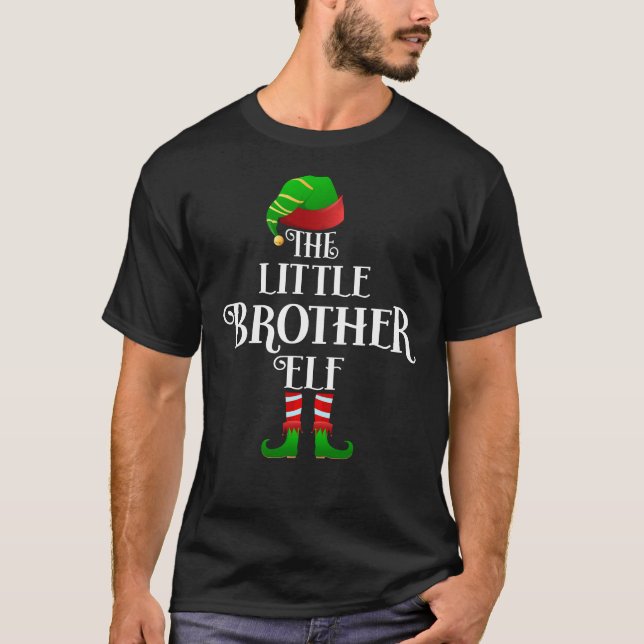 Little bror Elf Matching Family T Shirt (Framsida)