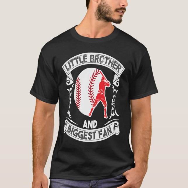 Little Brother And Biggest Fan Baseball Match T Shirt (Framsida)