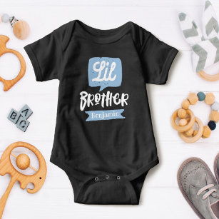 Little Brother Baby-meddelande Namn & Monogram T Shirt