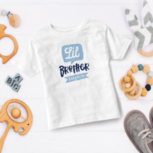 Little Brother Baby-meddelande Namn & Monogram T Shirt