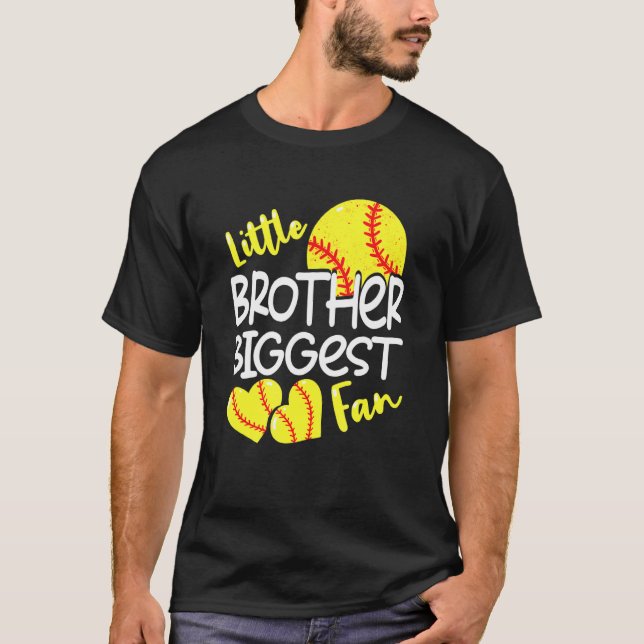 Little Brother Biggest Fläkt Softball Boys T Shirt (Framsida)