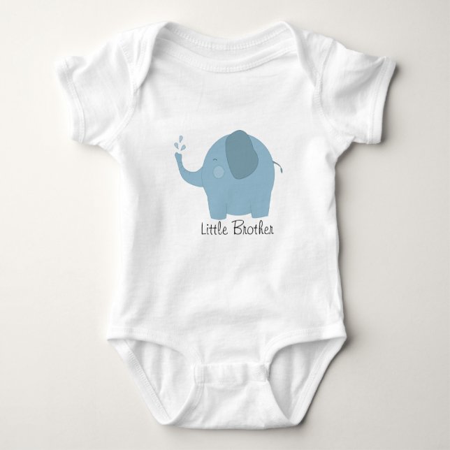 Little Brother Blue Elephant Baby Tee (Framsida)