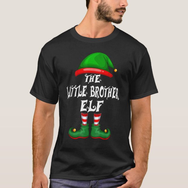 Little Brother Elf-familjen Group jul Party Pa T Shirt (Framsida)