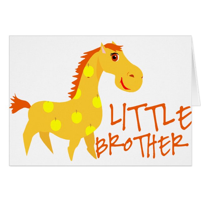 Little Brother Giraffe Hälsningskort (Framsidan Horizontal)