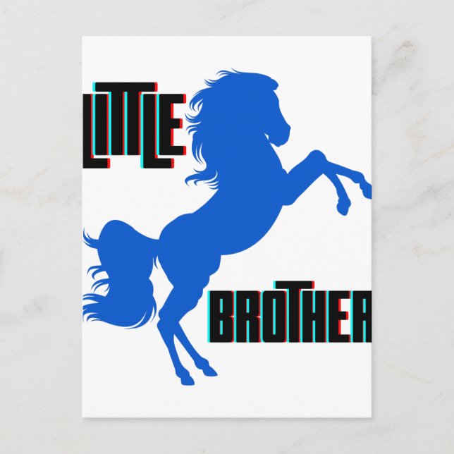 Little Brother Horse Rearing Vykort (Framsida)