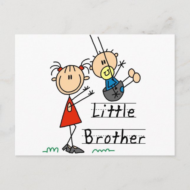 Little Brother med Big Sister Tshirts Vykort (Framsida)
