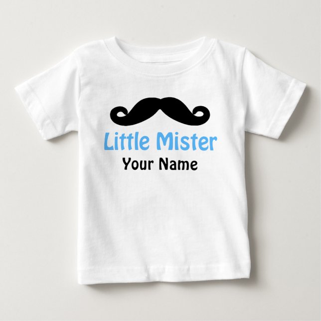 Little Brother Mustache Personlig T-shirt (Framsida)