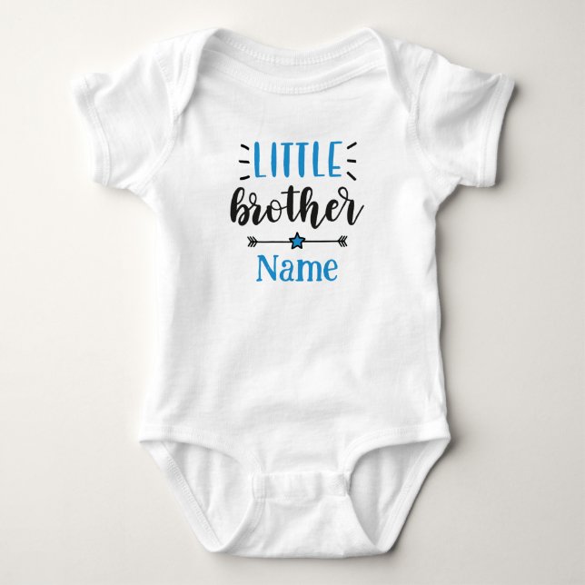 Little Brother Personlig Namn Cute T Shirt (Framsida)