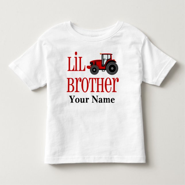 Little Brother Tractor Personlig T-shirt (Framsida)