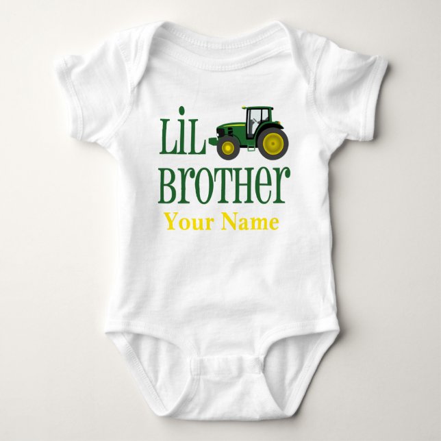 Little Brother Tractor Personlig Tee (Framsida)