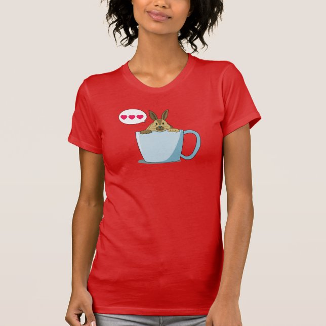 Little Brown bunny säger "Hej" T-Shirt (Framsida)