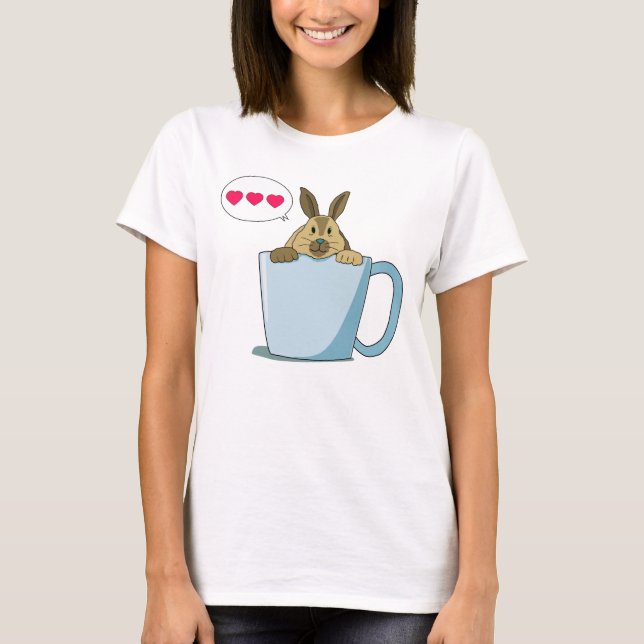 Little Brown bunny säger "Hej". T Shirt (Framsida)