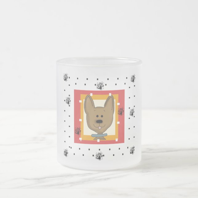 Little Brown Doggie Tshirts och Gifts Frostad Glasmugg (Center)