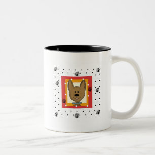 Little Brown Doggie Tshirts och Gifts Två-Tonad Mugg