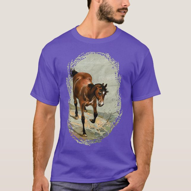 Little Brown Horse 0615 T Shirt (Framsida)