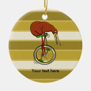 Little Brown Kiwi på en röd Unicle Julgransprydnad Keramik