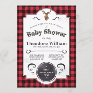 Little Buck - Woodland Baby Shower-inbjudan Inbjudningar