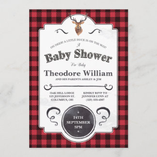 Little Buck - Woodland Baby Shower-inbjudan Inbjudningar