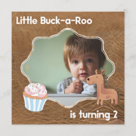 Little Buckaroo Second Birthday Bild Inbjudningar