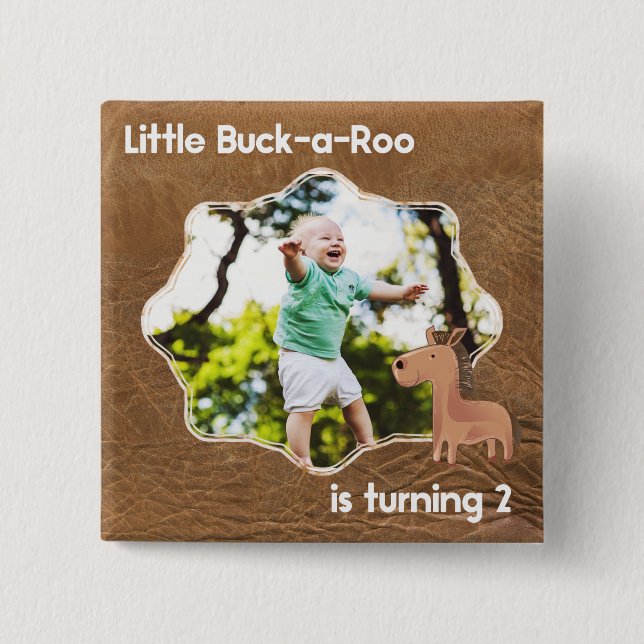 Little Buckaroo Second Birthday Bild Knapp (Framsida)