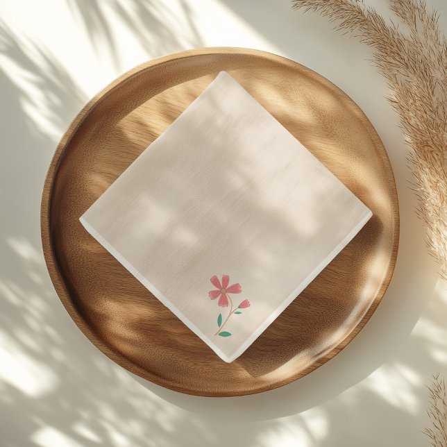 Little Bud Blommigt Hand Lettering Pappersservett (design mockup)