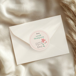 Little Bud Blommigt Hand Lettering Stickers Runt Klistermärke