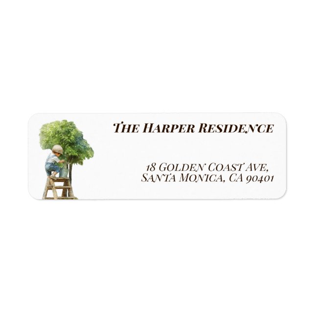Little Budding Gardener Customizable Returadress Etikett (Framsidan)