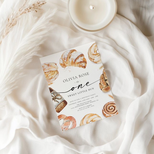 Little Bun 1st Birthday Inbjudningar (Skapare uppladdad)